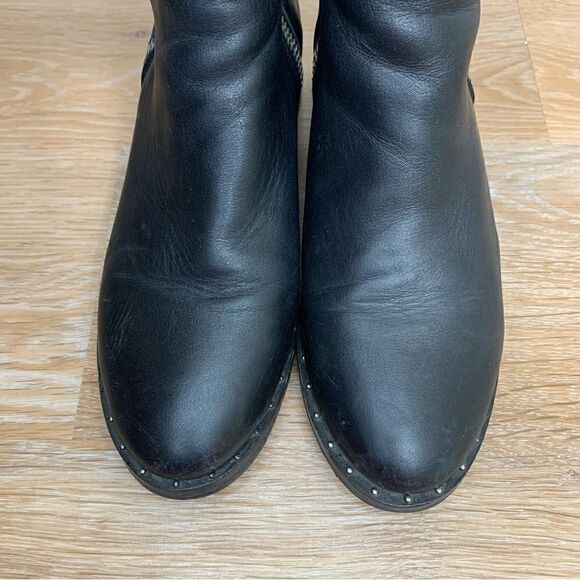 Steve Madden Lanna Black Leather Studded Ankle Boots - Picture 9 of 14